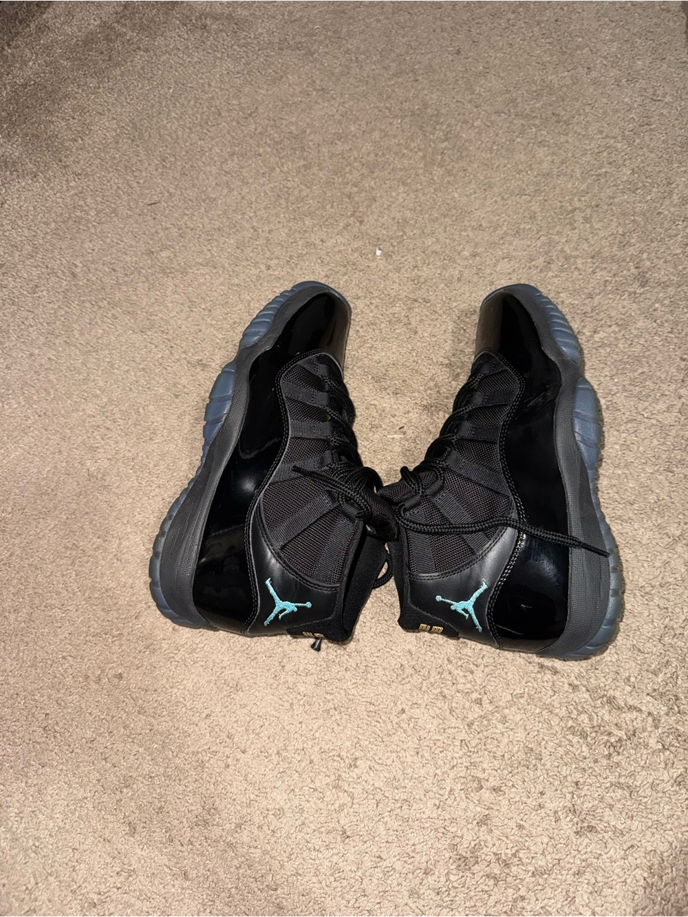 Jordan Men’s High-Top Sneakers - Black with Teal Accent
